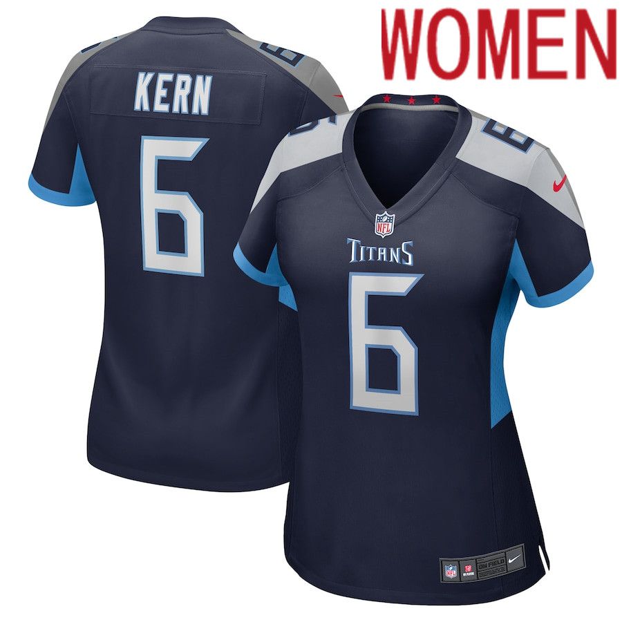 Cheap Women Tennessee Titans 6 Brett Kern Nike Navy Game NFL Jersey
